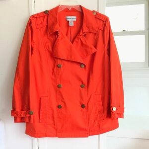 JESSICA LONDON Cotton Utility Jacket Orange Women’s Plus Size 18